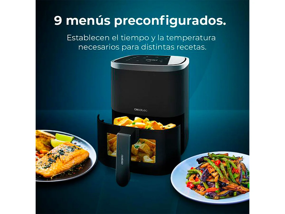 Cecotec Fritadeira dietética digital de 1400 W, 4 l de capacidade e janela de visualização para controlar as suas elaborações.