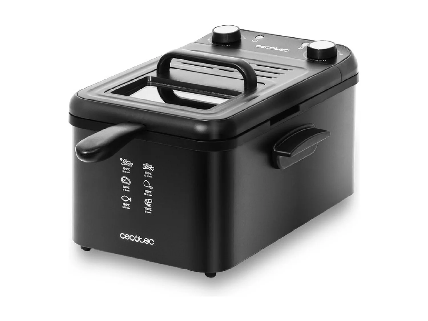 Cecotec Fritadeira de 3 litros de capacidade e 2400 W com filtro para a limpeza do óleo.