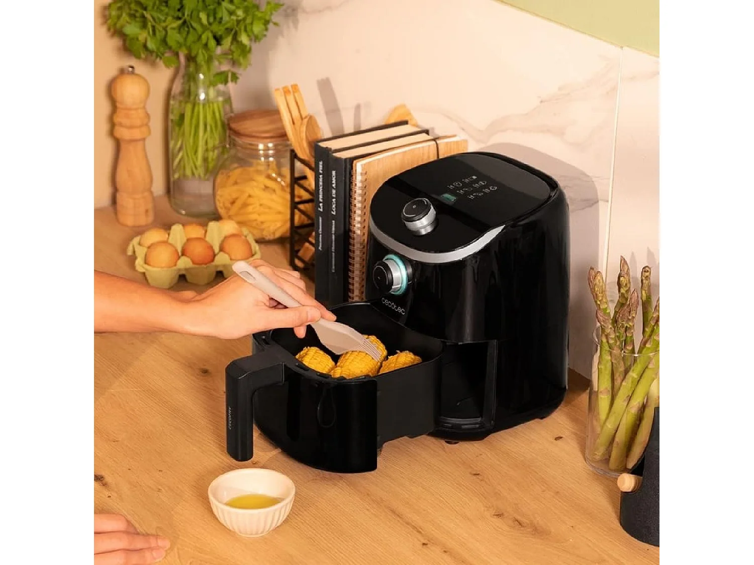 Freidora de aire Cecotec Cecofry Pixel 2500 1200W 2,5L negro