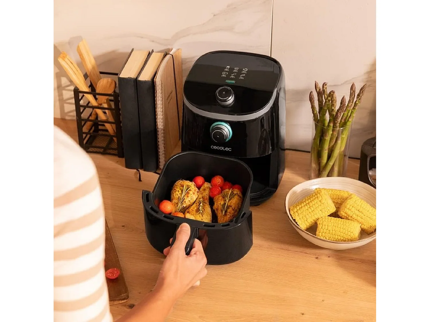 Freidora de aire Cecotec Cecofry Pixel 2500 1200W 2,5L negro