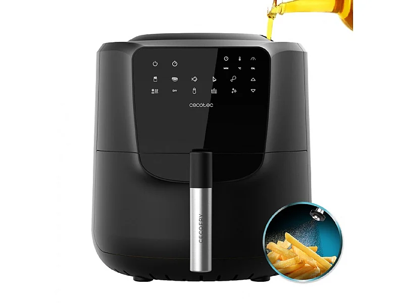 Freidora de aire Cecotec Cecofry Rain 5,5L 1550W 7 niveles de cocción negro