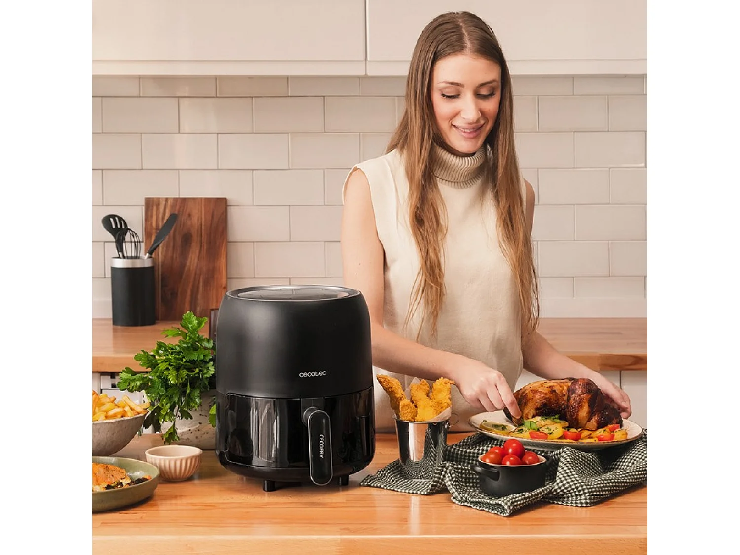 Freidora de aire Cecotec Cecofry Fantastik 3000 1000W 3L negro