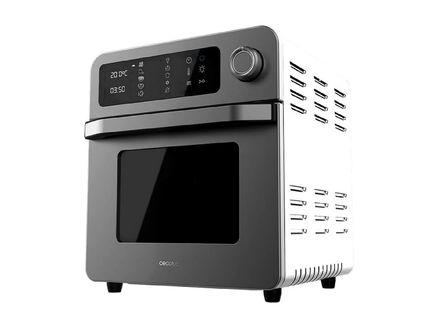 Cecotec Forno de convecção com 15 litros de capacidade e 1700 W de potência.