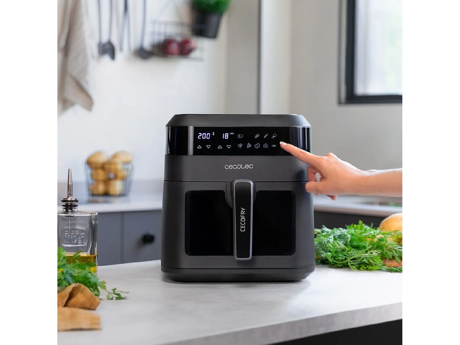 Cecotec 04340 Friteuse simple 6 L Indépendante 1300 W Friteuse à air chaud Noir