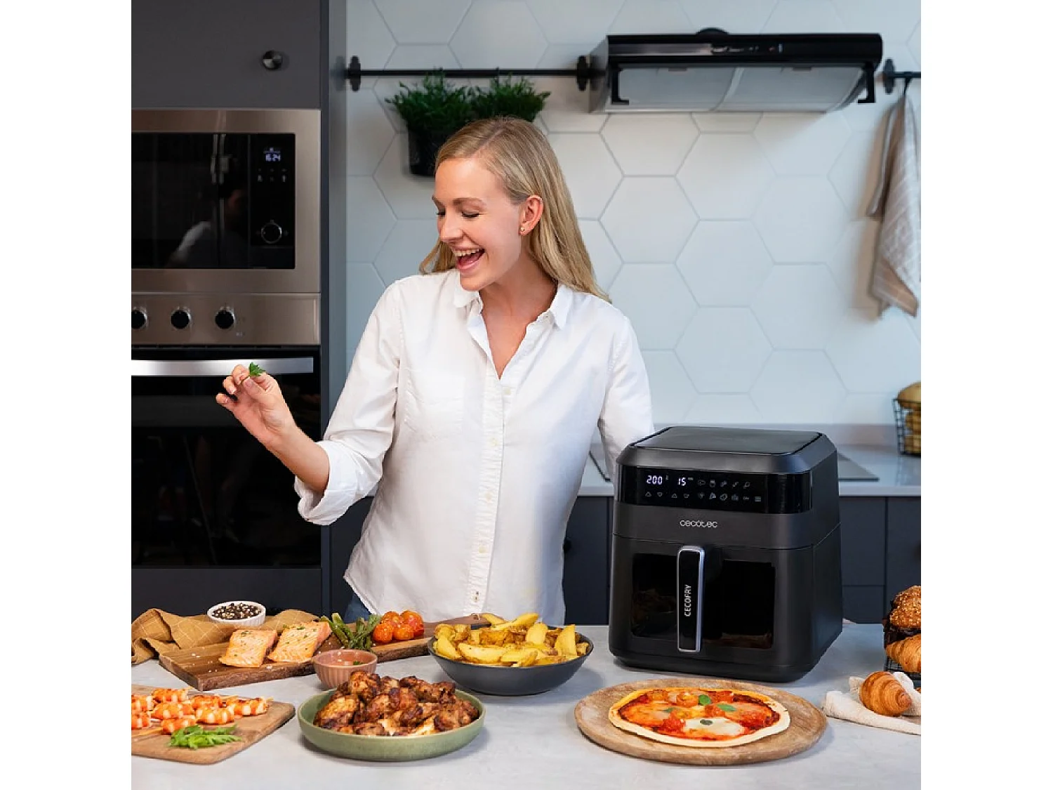 Cecotec 04340 Friteuse simple 6 L Indépendante 1300 W Friteuse à air chaud Noir