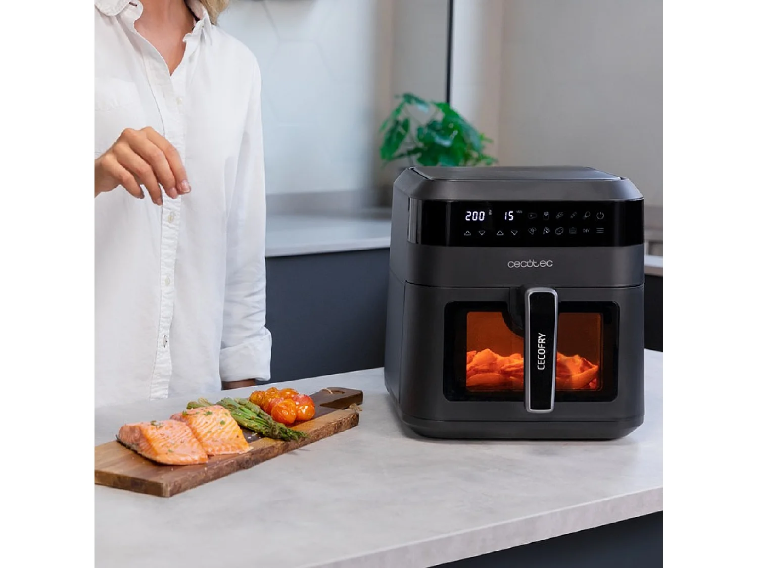 Cecotec 04340 Friteuse simple 6 L Indépendante 1300 W Friteuse à air chaud Noir