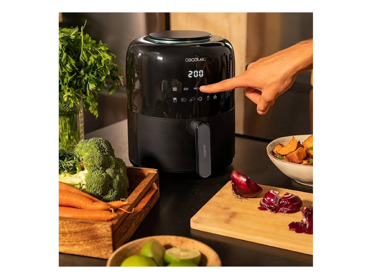 Cecotec Fritadeira dietética manual, compacta, sem óleo, 2,5 l de capacidade e com tecnologia PerfectCook.