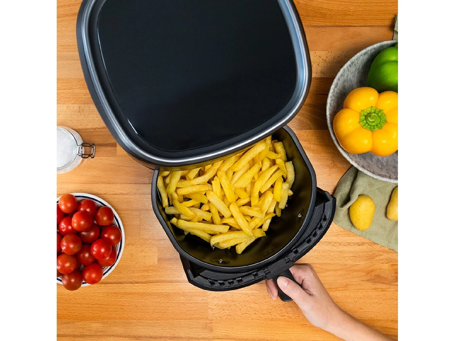 Cecotec Fritadeira dietética digital de 1400 W, 4 l de capacidade e acabamentos em aço inoxidável.