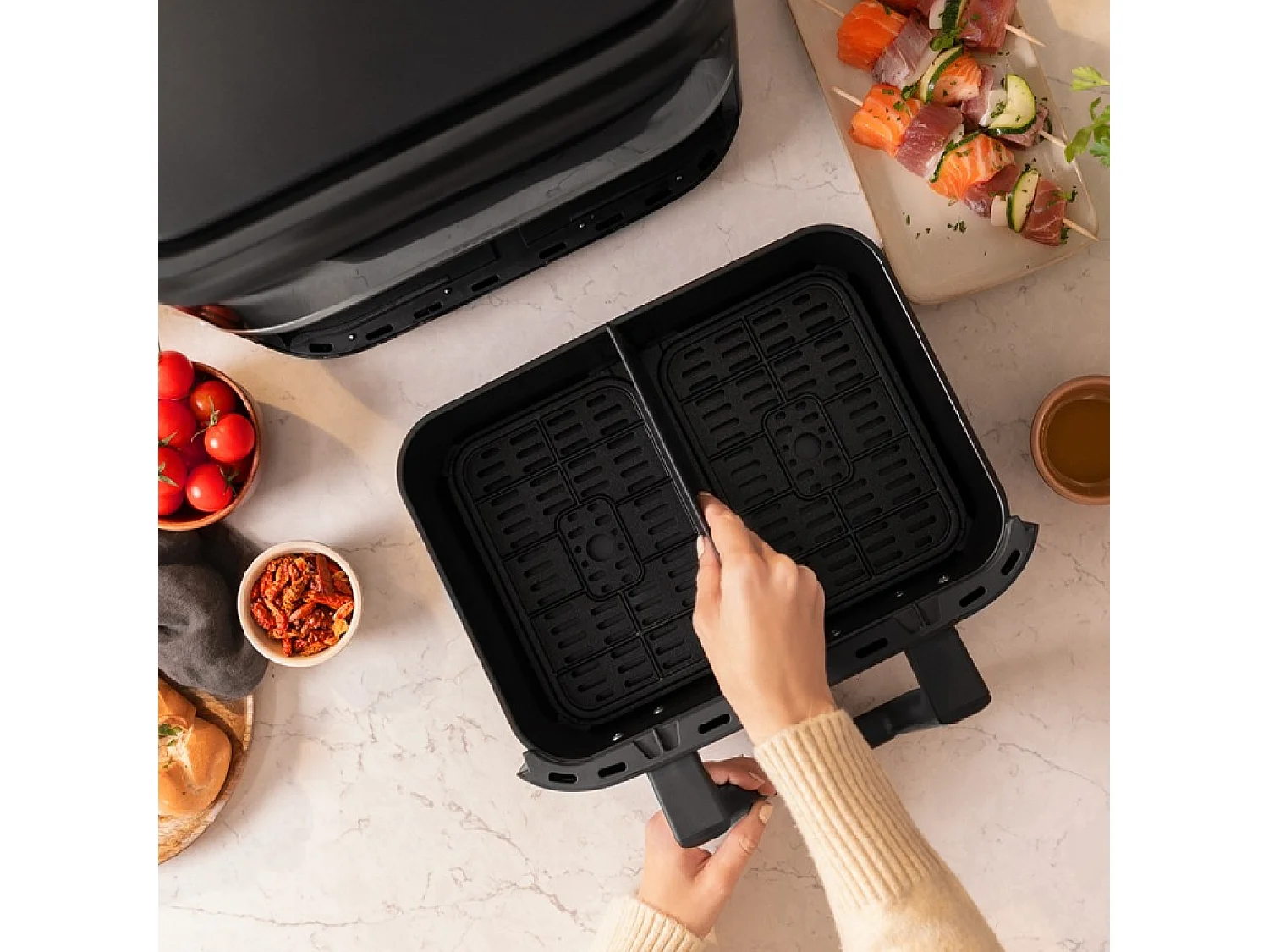 Freidora de aire Cecotec Cecofry Dual 9000 2850W 9L gris/negro