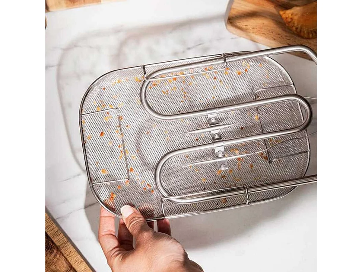 Cecotec Friteuse Électrique CleanFry 3000 Full Inox. 3L, Jusqu’à 190 ºC, Minuterie 30min, Cuve Émaillée qui convient au Lave-vaisselle, Filtre OilCleaner, 2400W.