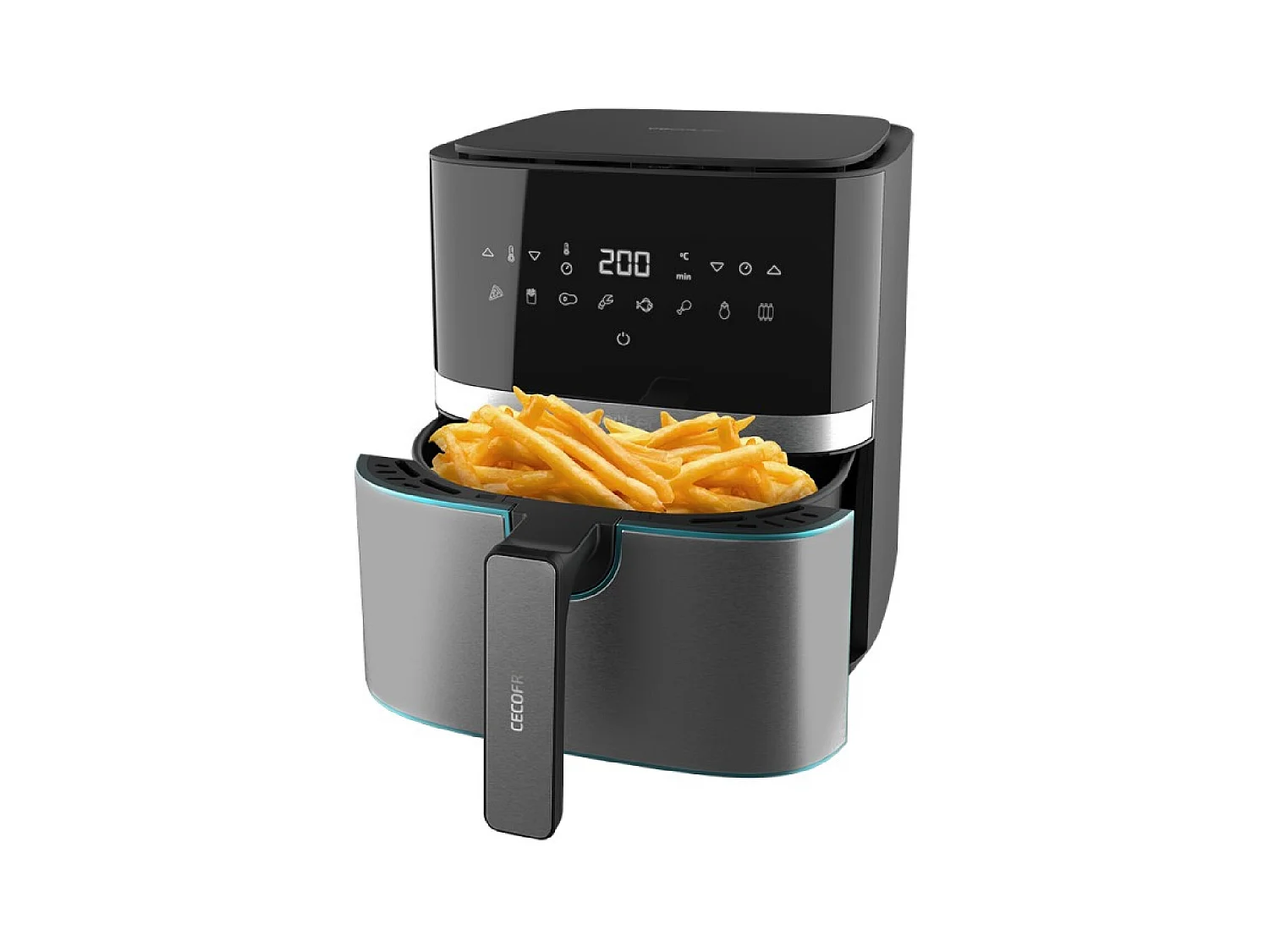 Freidora de aire Cecotec Cecofry Full lnoxBlack 5500 Pro 1700W 5,5L 8 modos de cocinado negro/inox
