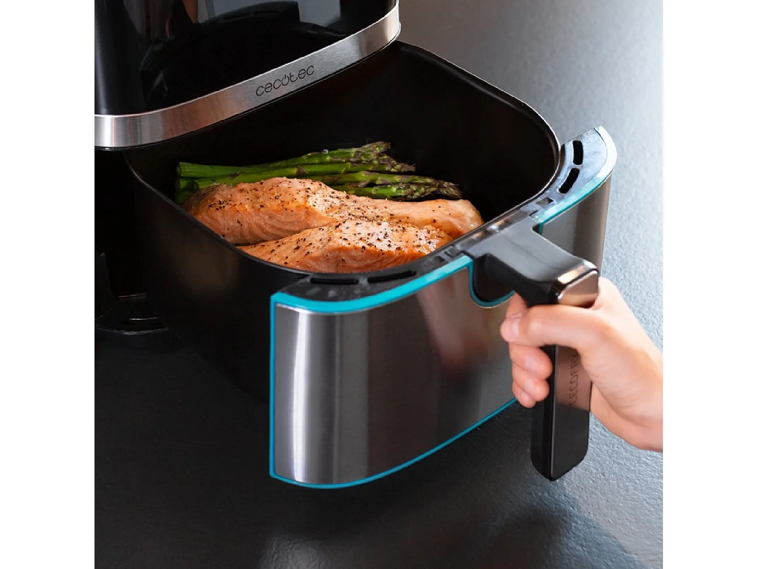 Freidora de aire Cecotec Cecofry Full lnoxBlack 5500 Pro 1700W 5,5L 8 modos de cocinado negro/inox