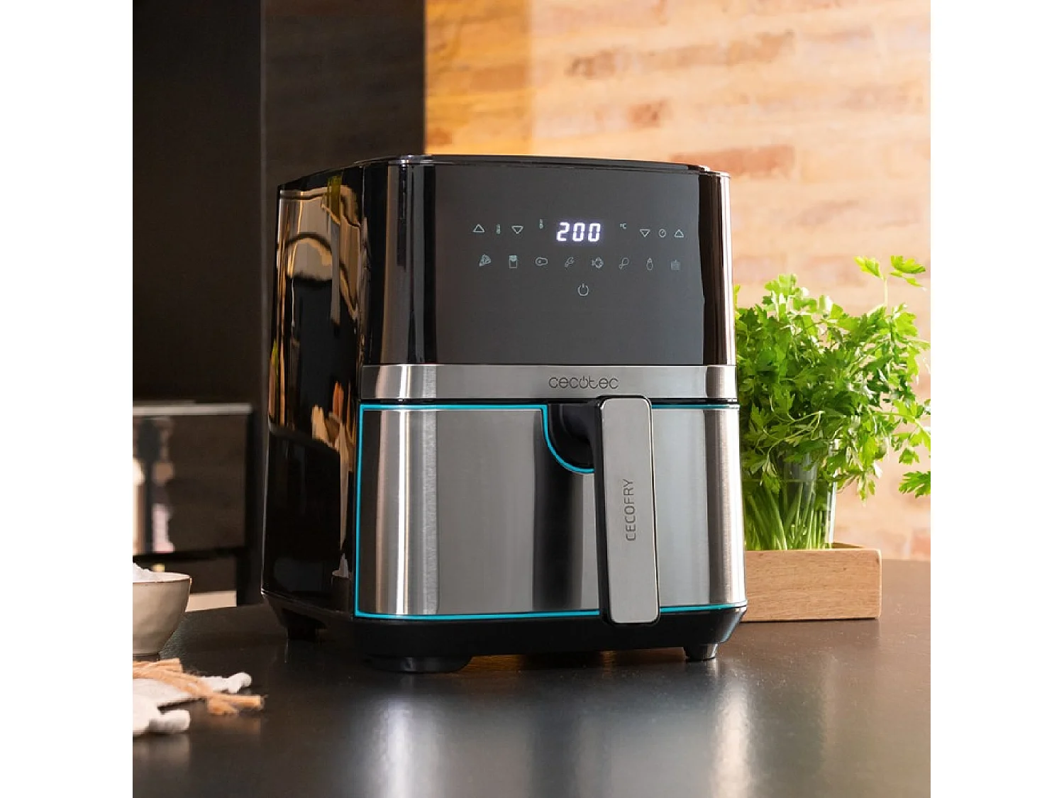 Freidora de aire Cecotec Cecofry Full lnoxBlack 5500 Pro 1700W 5,5L 8 modos de cocinado negro/inox