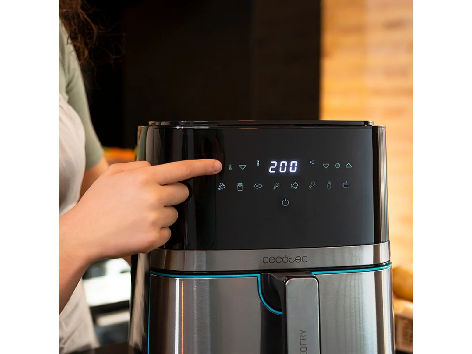 Freidora de aire Cecotec Cecofry Full lnoxBlack 5500 Pro 1700W 5,5L 8 modos de cocinado negro/inox