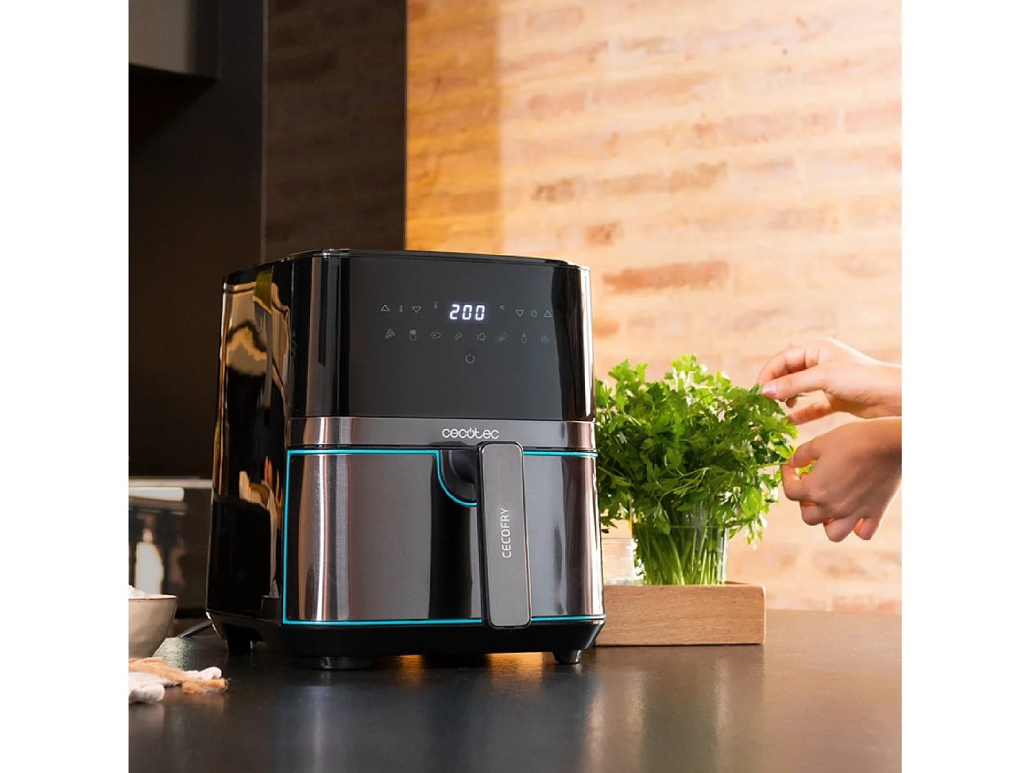 Freidora de aire Cecotec Cecofry Full lnoxBlack 5500 Pro 1700W 5,5L 8 modos de cocinado negro/inox