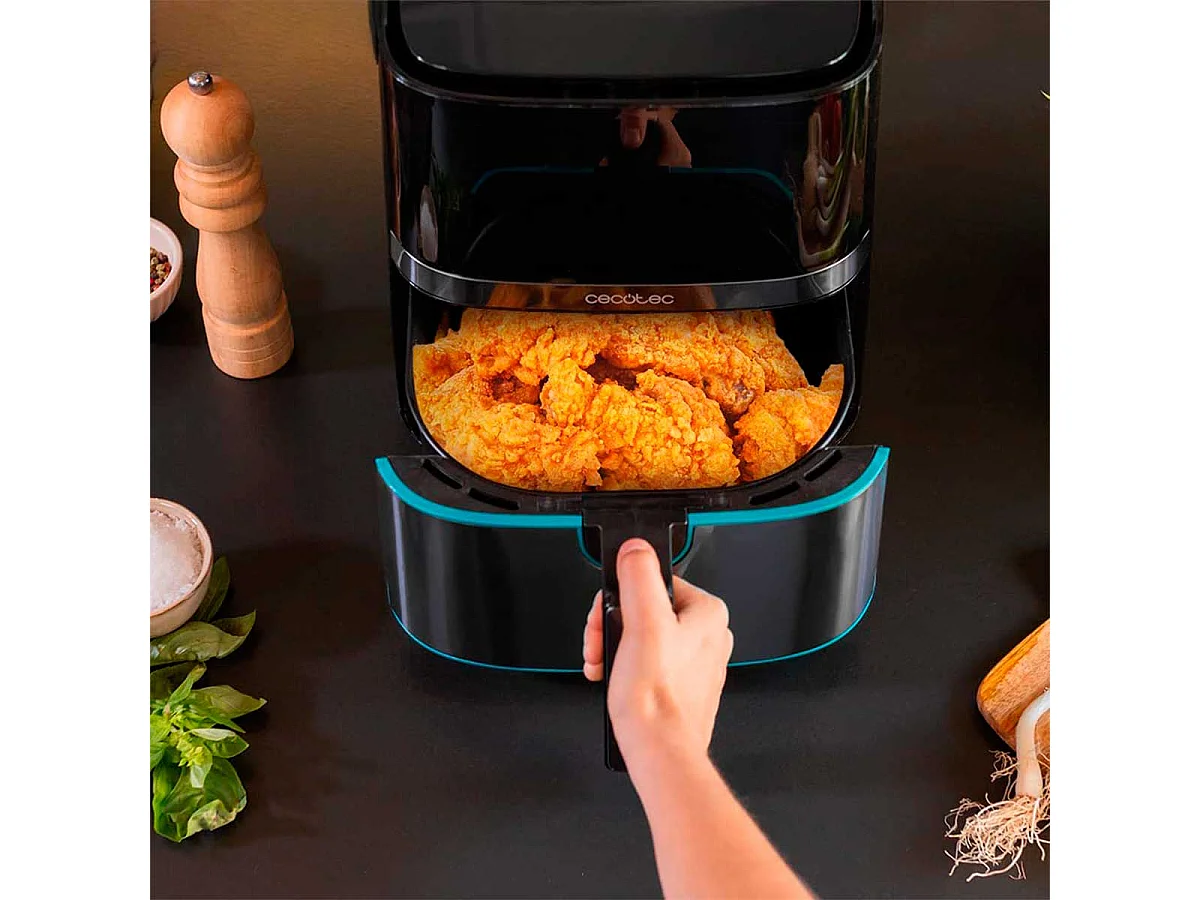 Freidora de aire Cecotec Cecofry Full lnoxBlack 5500 Pro 1700W 5,5L 8 modos de cocinado negro/inox