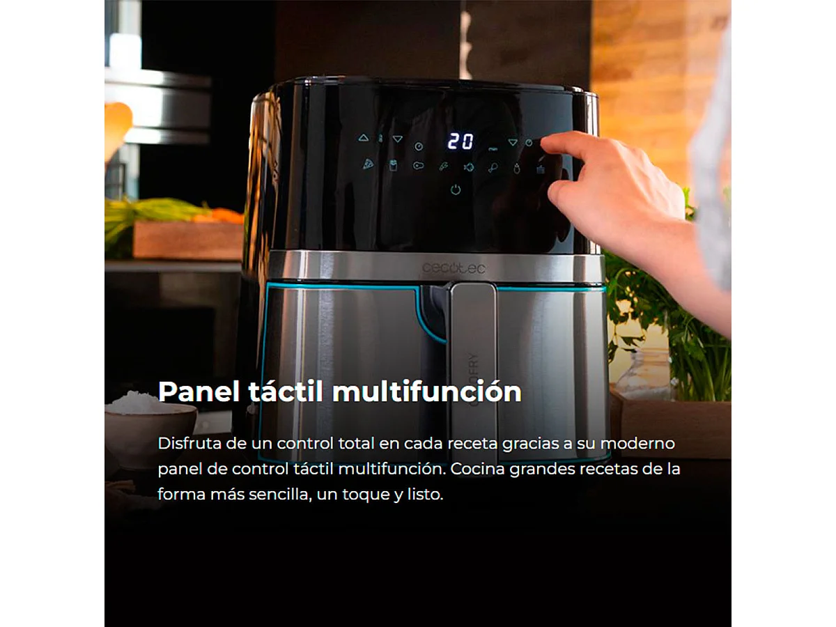 Freidora de aire Cecotec Cecofry Full lnoxBlack 5500 Pro 1700W 5,5L 8 modos de cocinado negro/inox