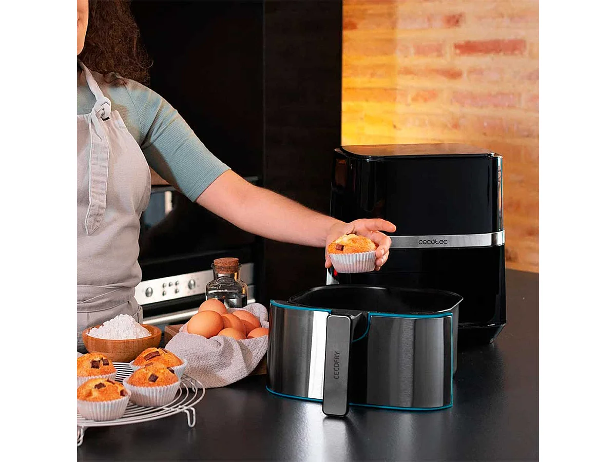 Freidora de aire Cecotec Cecofry Full lnoxBlack 5500 Pro 1700W 5,5L 8 modos de cocinado negro/inox