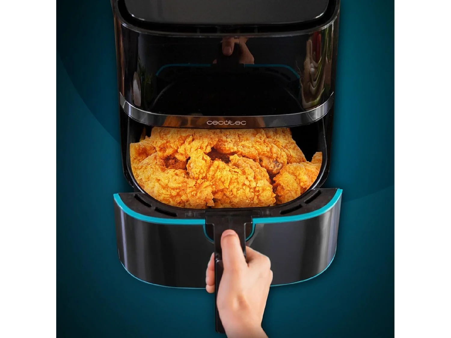 Heißluftfritteuse Cecofry Full InoxBlack 5500 Connected Pack Cecotec