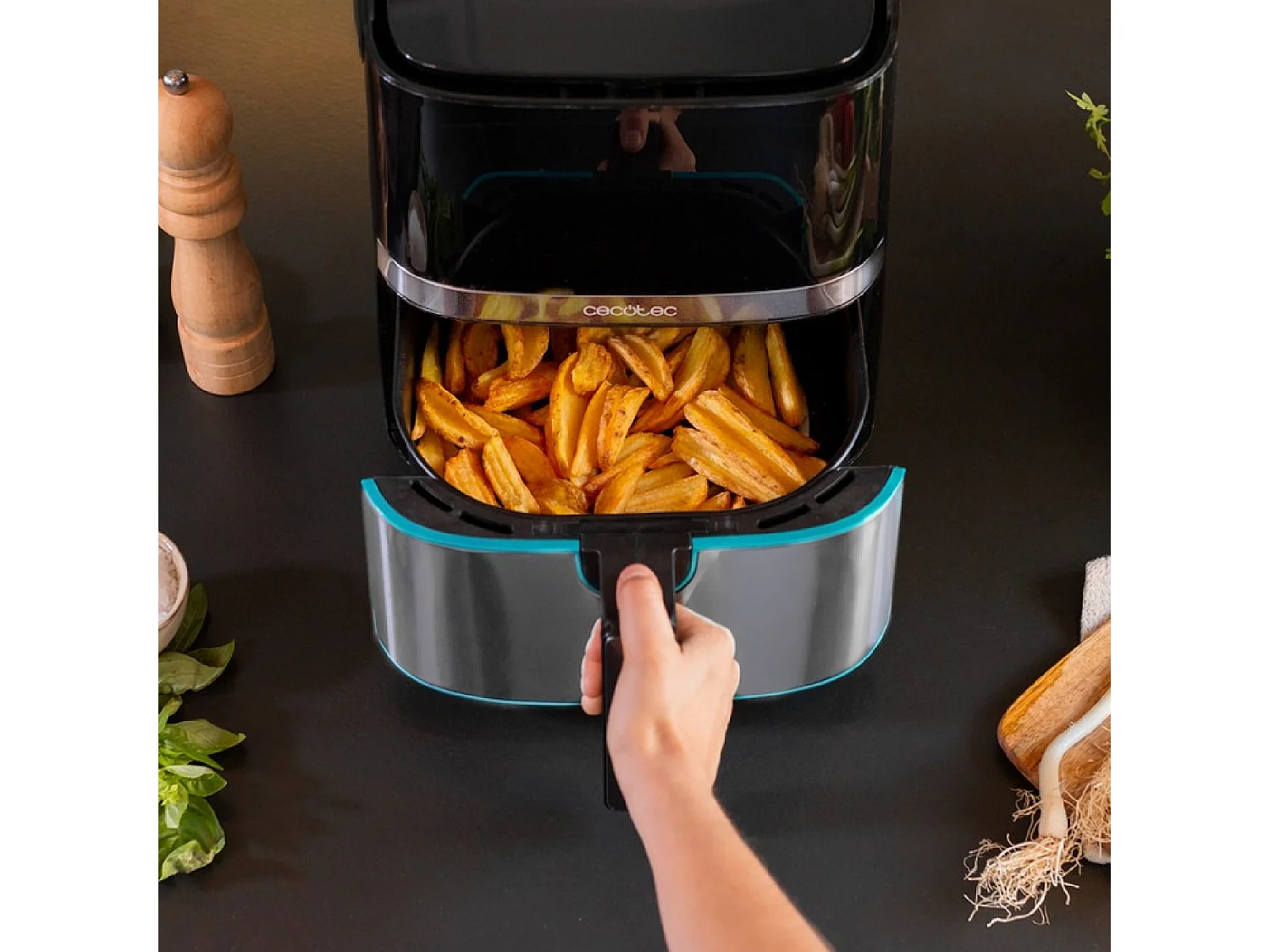 Freidora sin aceite Cecofry Full Inox 5500 Pro con Accesorios Cecotec