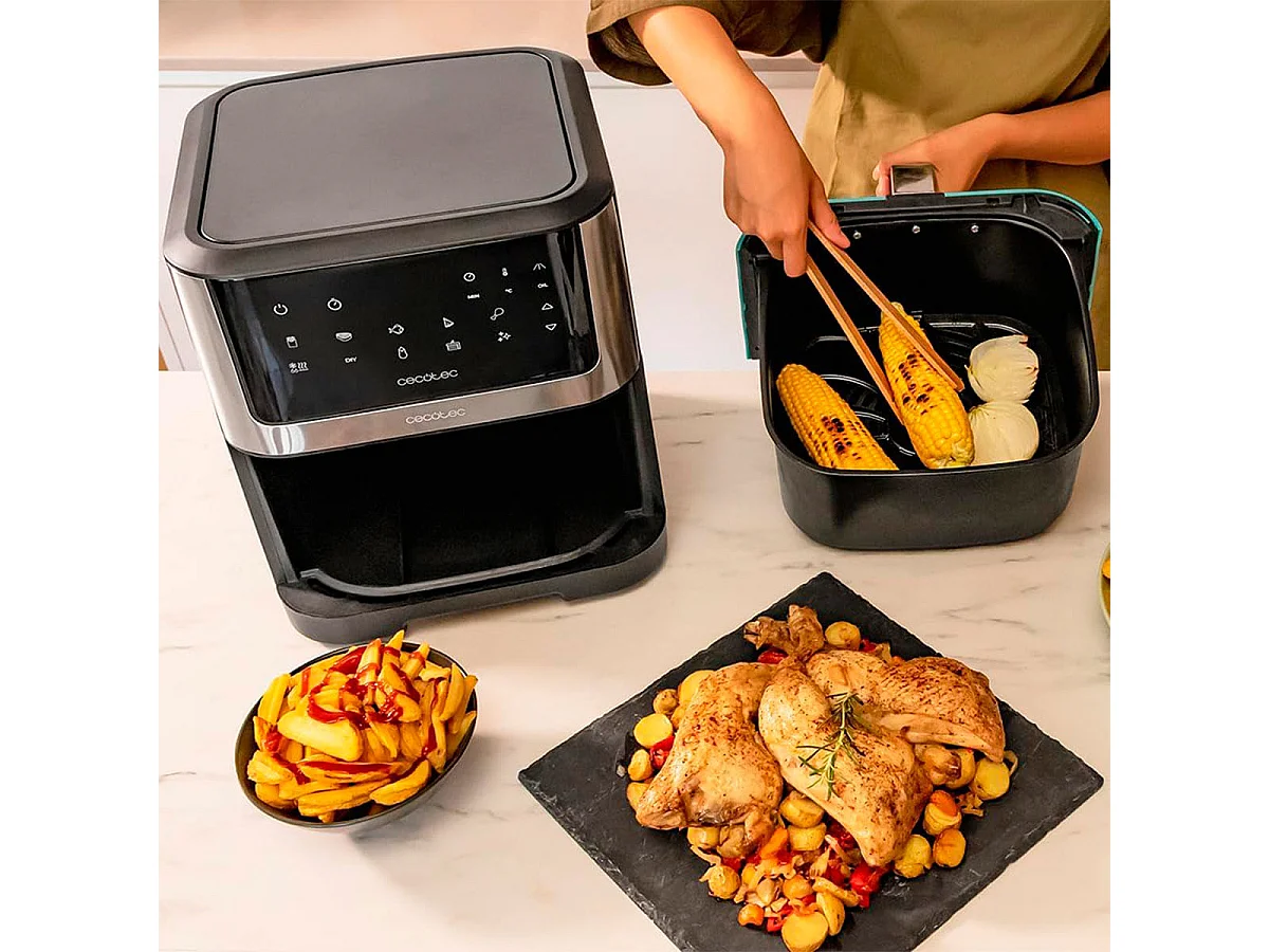 Cecotec Friteuse à air Cecofry Supreme 8000, 8 L, 1800 W, 10 menus, Technologie Perfect Cook, 30ºC - 200ºC, Commande tactile.