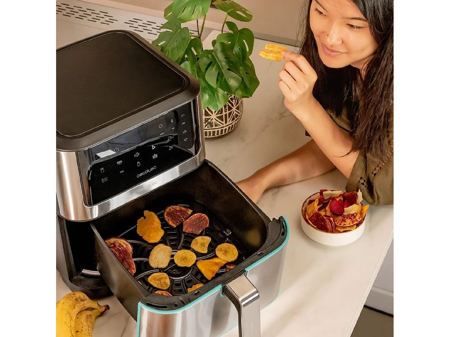 Freidora de aire Cecofry Supreme 8000, 8 L, 1800 W, 10 menús, Tecnología Perfeft Cook, 30ºC - 200ºC, Control táctil.