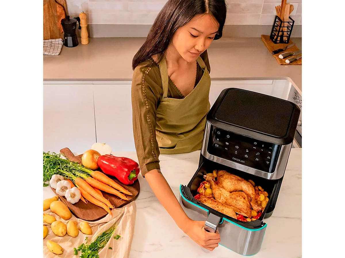 Freidora de aire Cecofry Supreme 8000, 8 L, 1800 W, 10 menús, Tecnología Perfeft Cook, 30ºC - 200ºC, Control táctil.