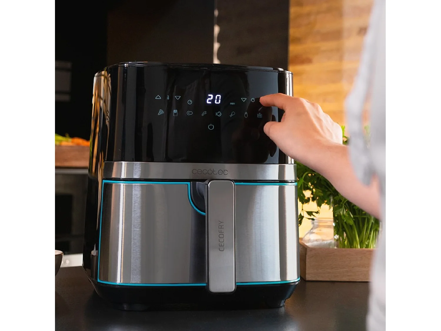 Friggitrice senza olio Cecofry Full InoxBlack 5500 Pro Accesorios Cecotec