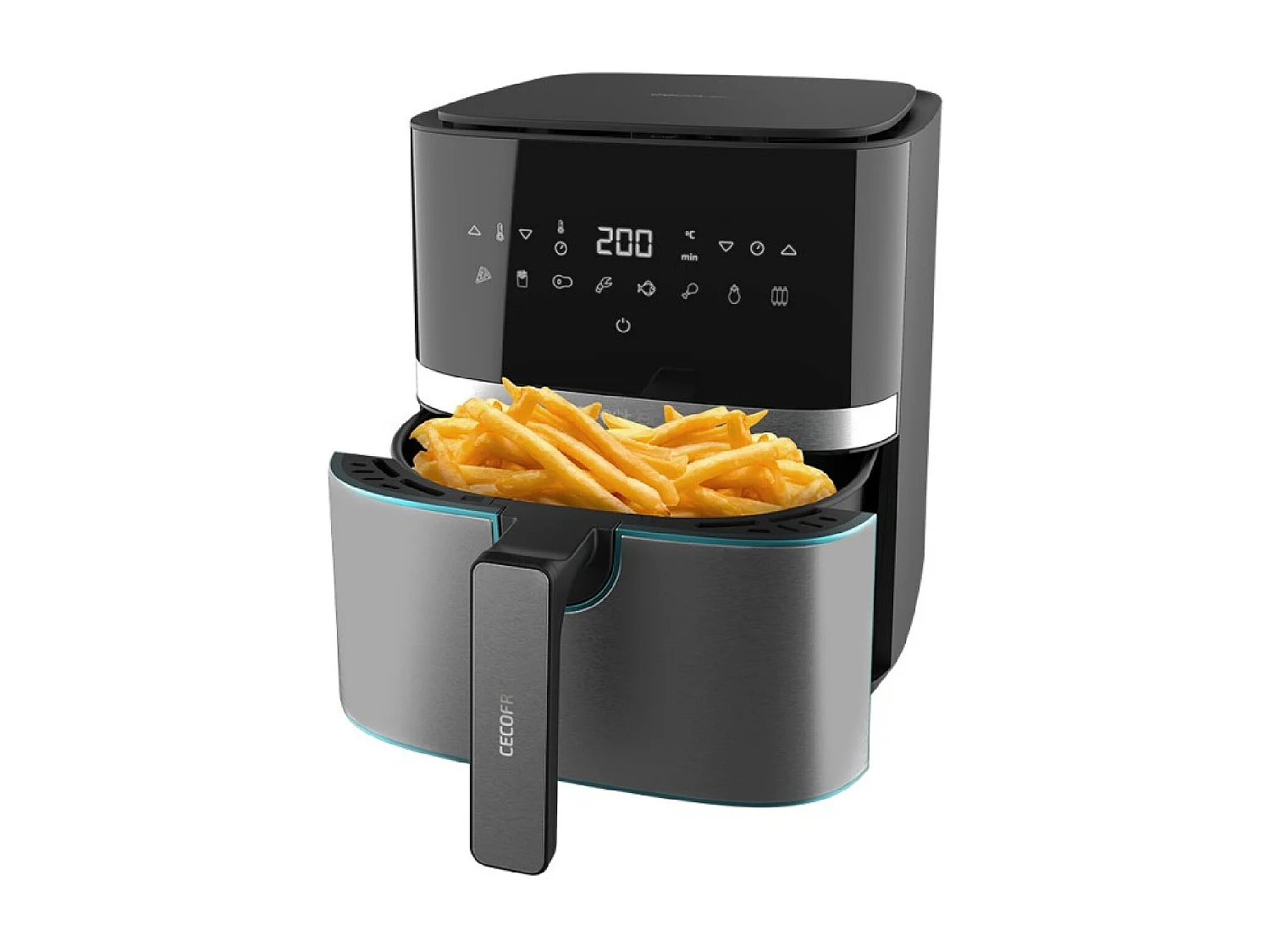 Cecotec Fritadeira de dieta digital, com acabamentos em aço inoxidável, sem óleo, de 5,5 L de capacidade, com tecnologia PerfectCook.