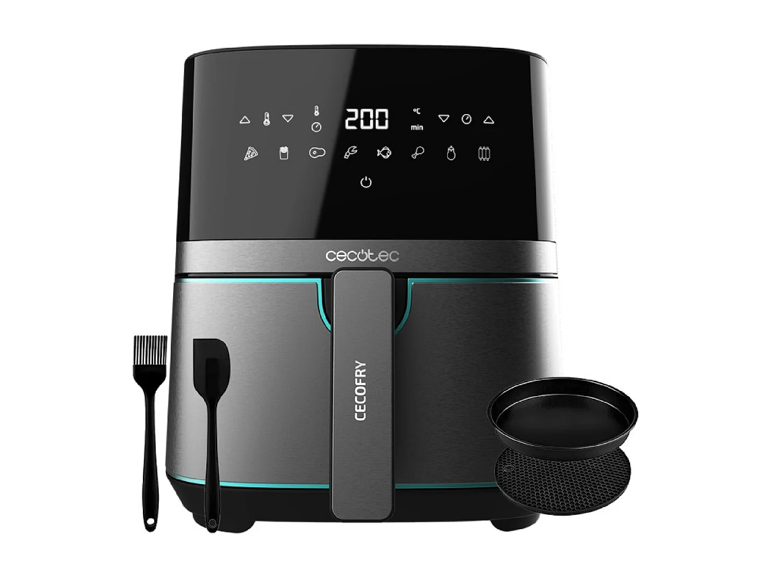 Cecotec Fritadeira de dieta digital, com acabamentos em aço inoxidável, sem óleo, de 5,5 L de capacidade, com tecnologia PerfectCook.