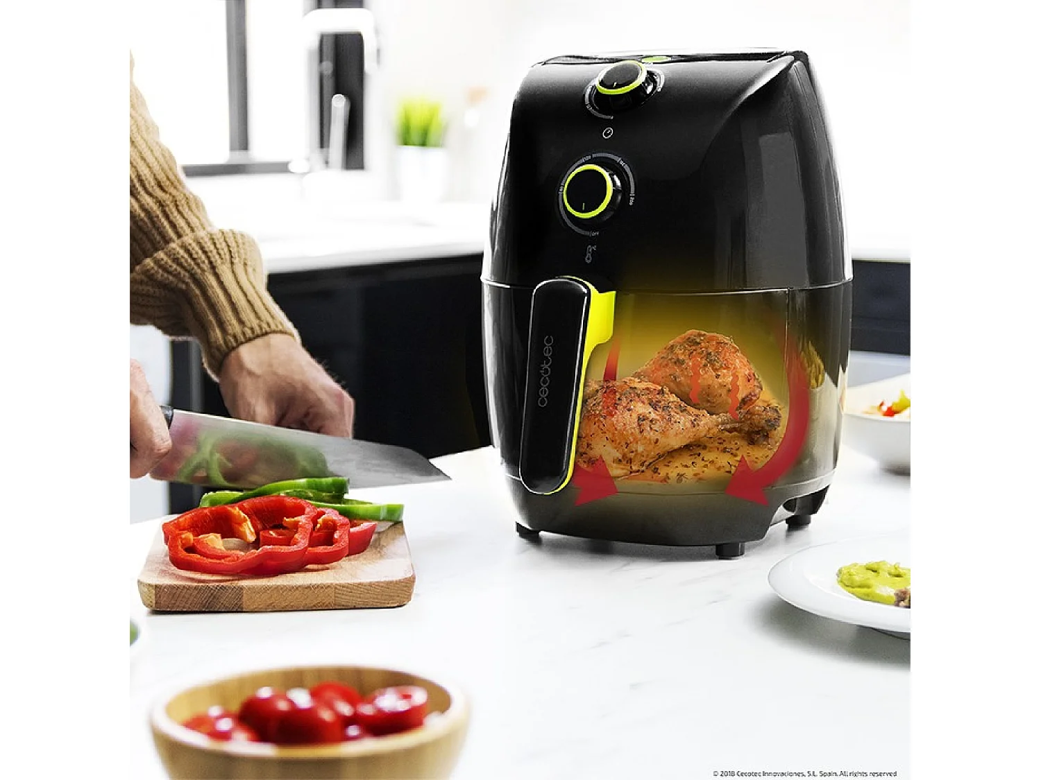 Freidora de aire Cecotec Cecofry Compact Rapid 900W 1,5L negro