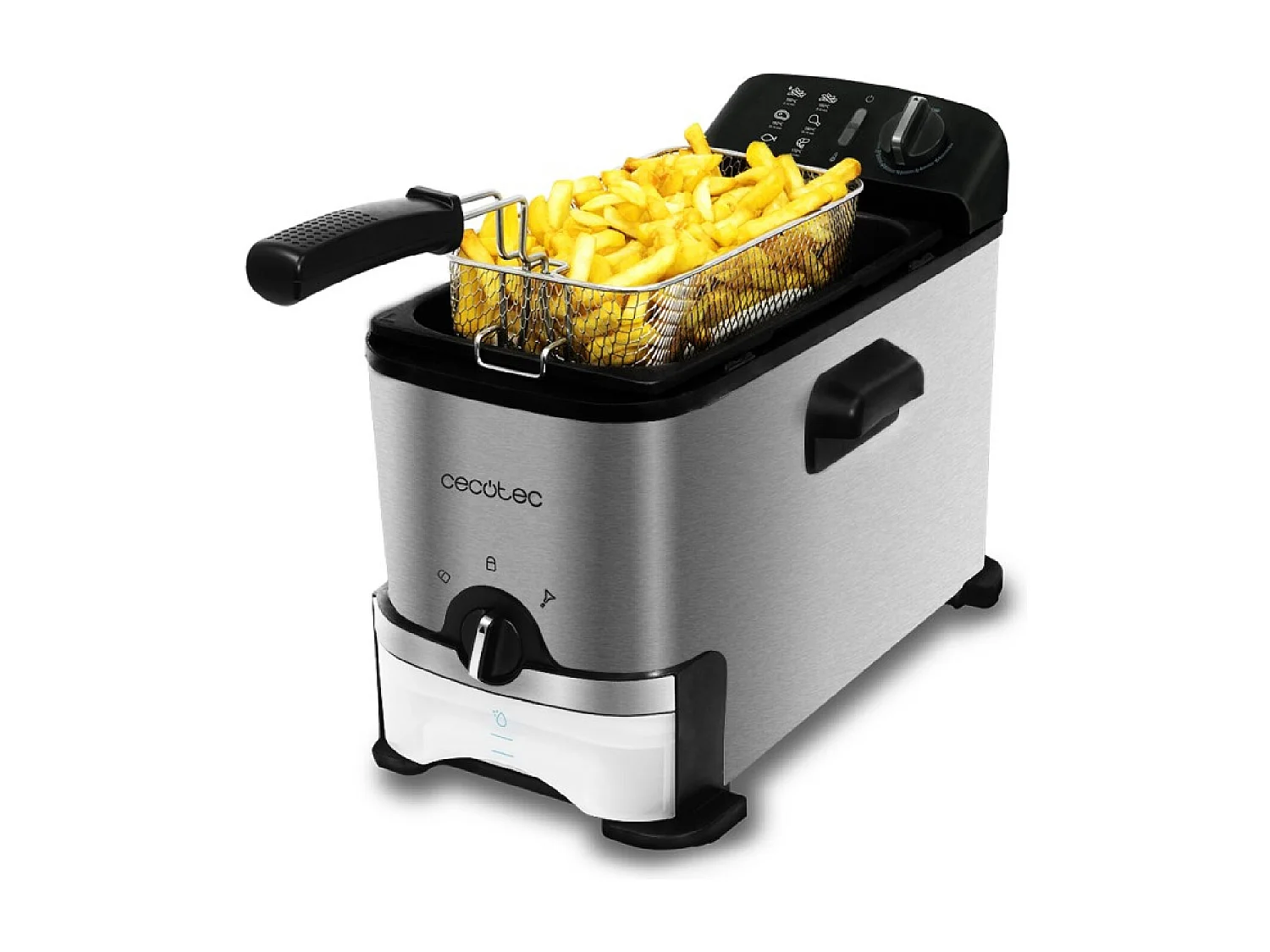 Freidora con Depósito CleanFry 3000 ProFilter. Potencia 2000 W, 3 litros de Capacidad, Sistema ProFilter para extraer y filtrar el Aceite, Apta para el lavavajillas