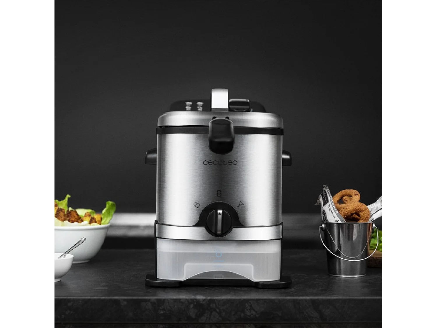 Freidora con Depósito CleanFry 3000 ProFilter. Potencia 2000 W, 3 litros de Capacidad, Sistema ProFilter para extraer y filtrar el Aceite, Apta para el lavavajillas