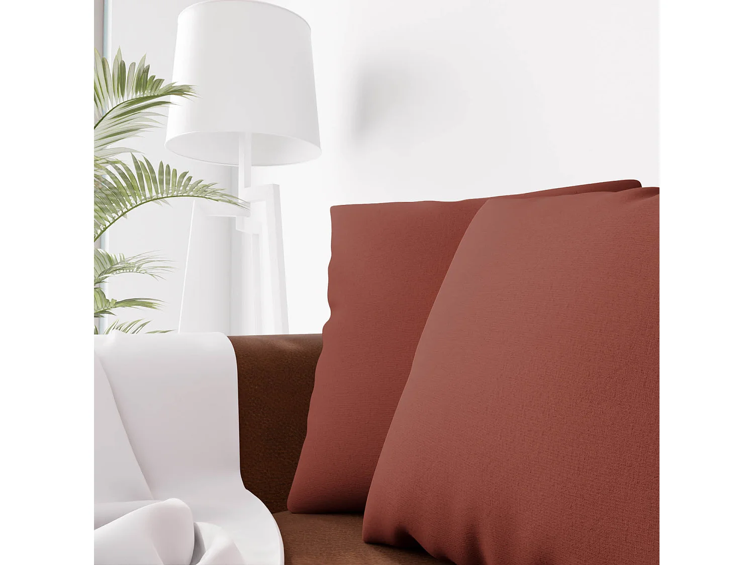 Coussin décoratif 45x45 cm Eclipse brique, par Soleil d'ocre