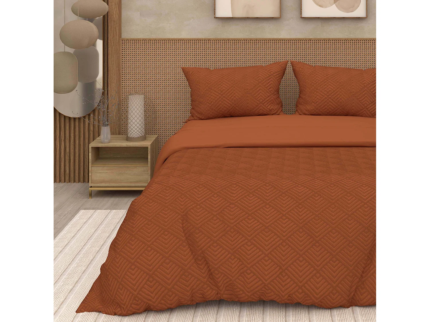 Juego de funda nórdica de microfibra 3D 240x220 cm GAIA negro, por Soleil d'Ocre