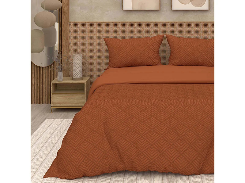 Juego de funda nórdica de microfibra 3D 240x220 cm GAIA terra, por Soleil d'Ocre