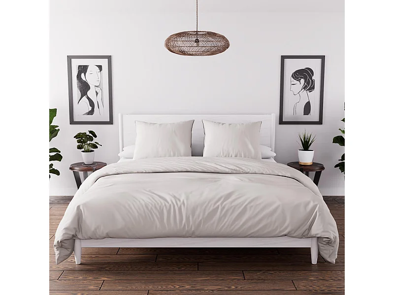 Set funda nórdica de microfibra lavada 260x240 cm BOHEME lino, por Intemporel