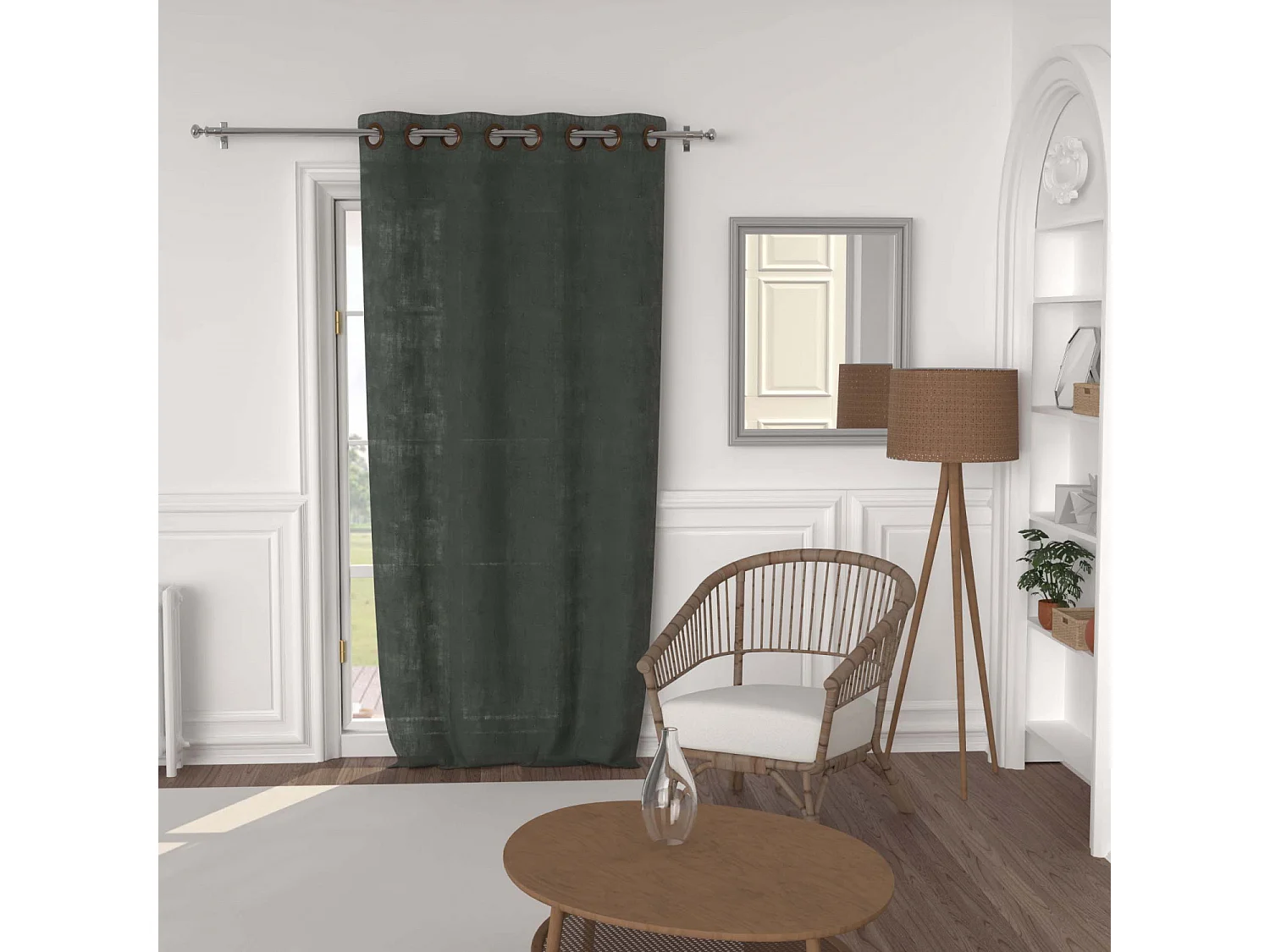 Juego de funda nórdica de microfibra 3D 140x200 cm lino MAYA, por Soleil d'Ocre