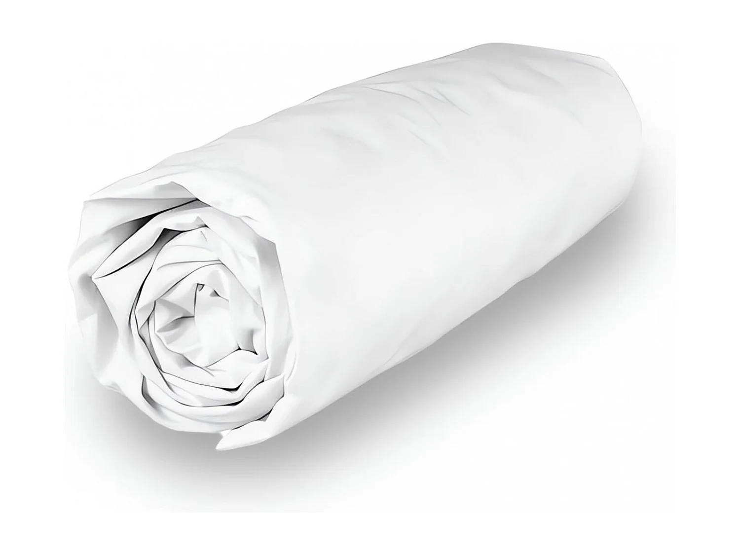 Sábana bajera de polialgodón 140x190 cm PERCALE blanco, de Soleil d'ocre