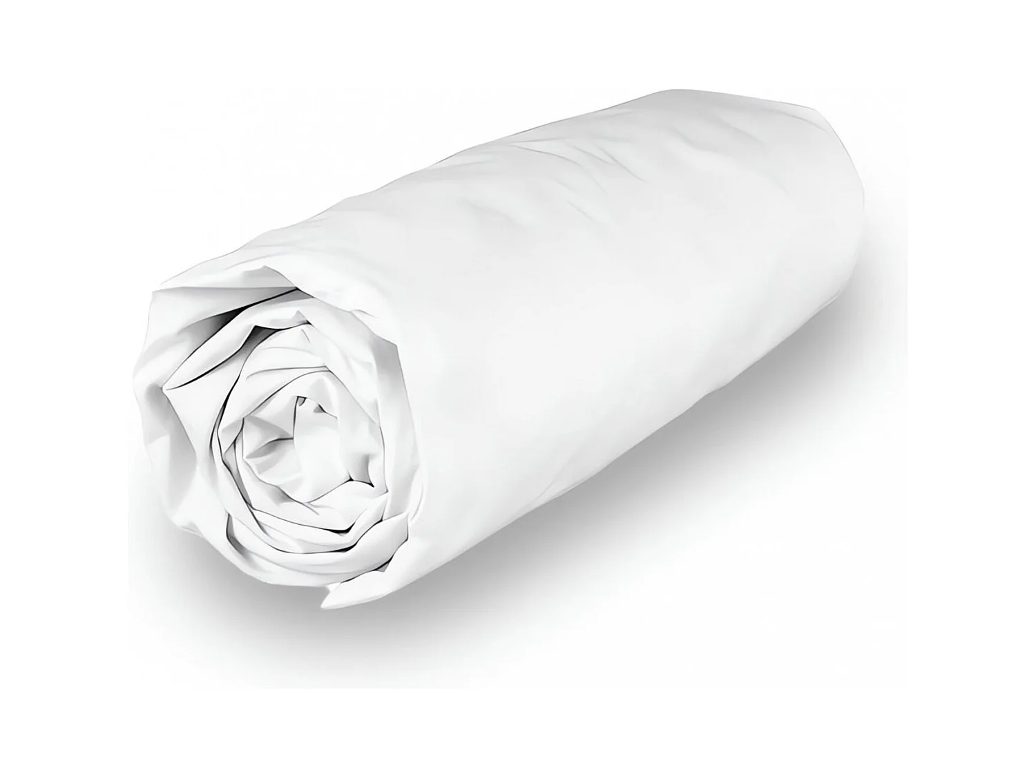 Drap housse en polycoton 140x190 cm PERCALE blanc, par Soleil d'ocre