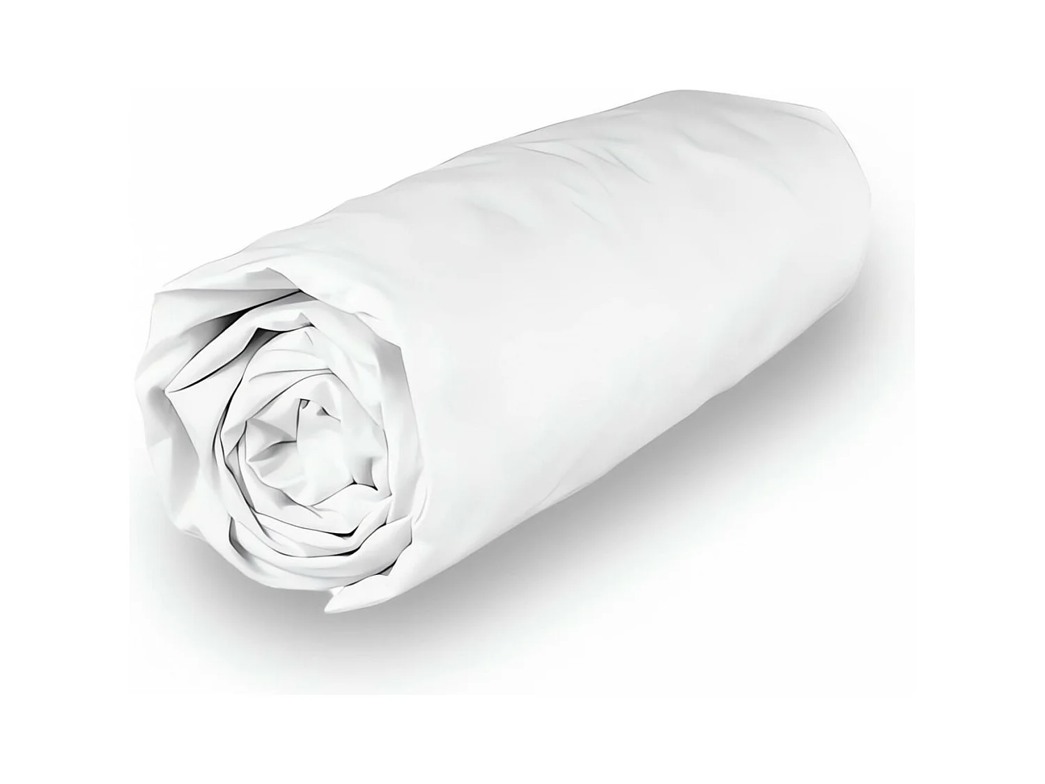 Drap housse en polycoton 90x190 cm PERCALE blanc, par Soleil d'ocre
