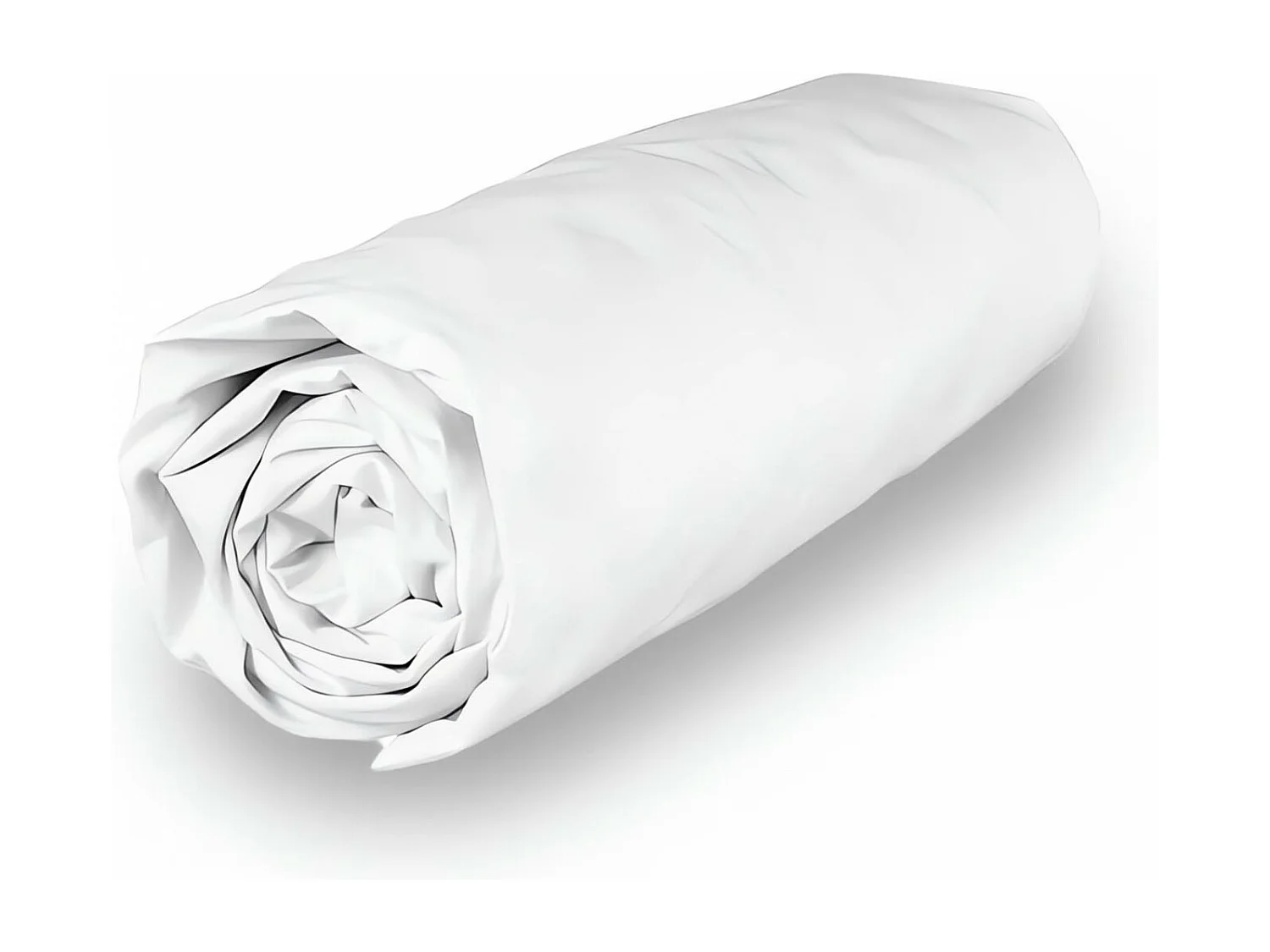 Drap housse en polycoton 200x200 cm PERCALE blanc, par Soleil d'ocre