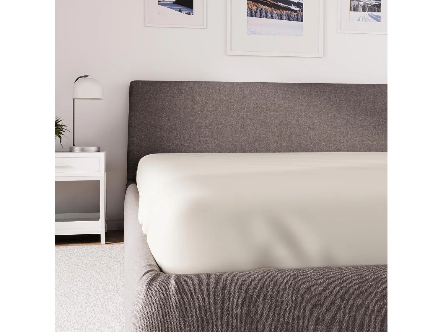 Drap housse en polycoton 140x200 cm PERCALE lin, par Soleil d'ocre