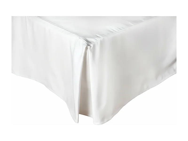 Cache sommier 140x190 cm CAMELIA blanc