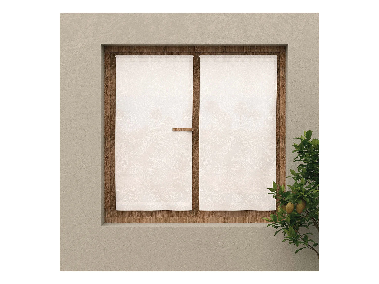 Paire de brise bise 60x120 cm CELIA blanc, par Soleil d'Ocre