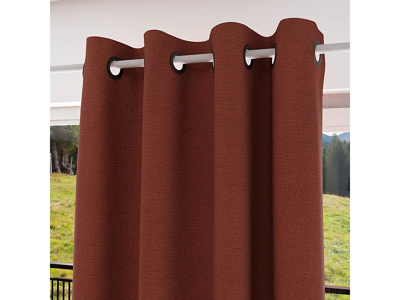 Cortina con ojales aislante y 100% Blackout 135x300 cm ECLIPSE ladrillo, de Soleil d'ocre