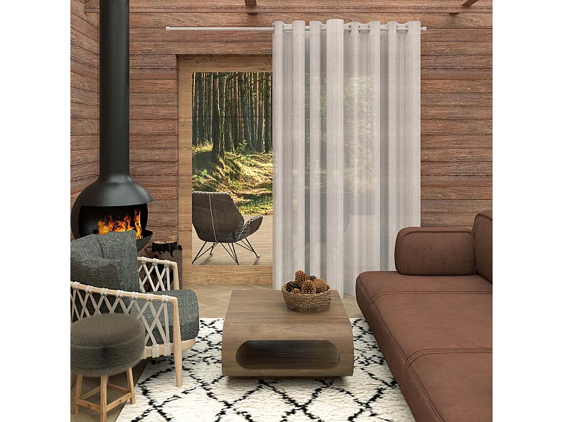 Visillo con ojales especial para ventanal 280x250 cm CALI, por Soleil d'Ocre