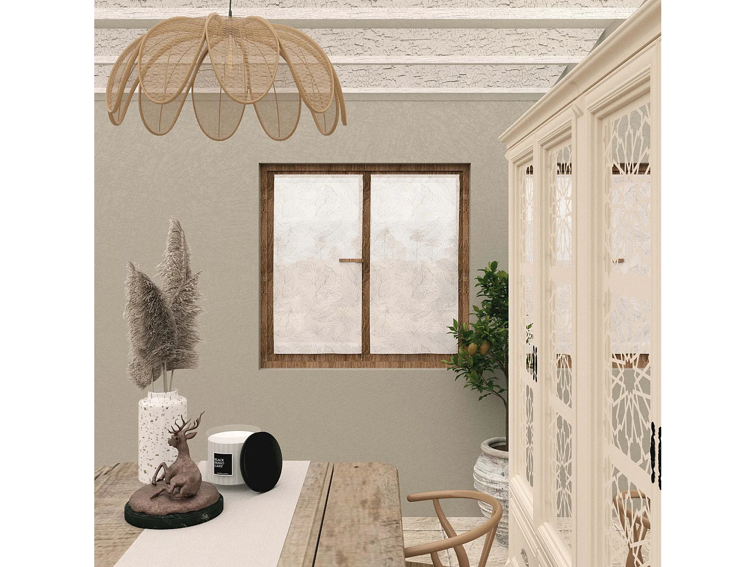 Paire de brise bise 60x120 cm CELIA taupe, par Soleil d'Ocre