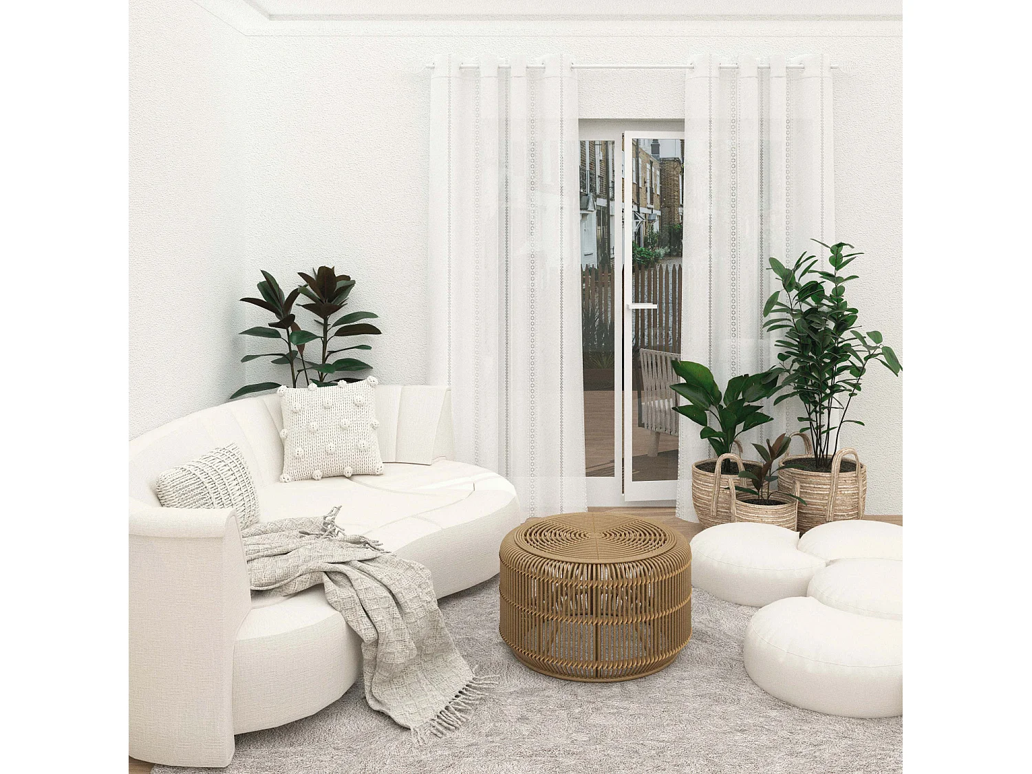 Voile à oeillets 135x250 cm CHARLOTTE, par Soleil d'Ocre