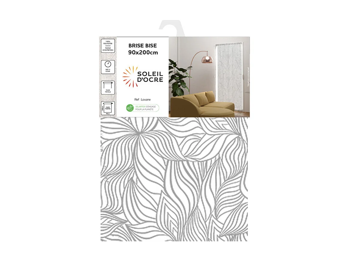 Visillo para puerta ventana 90x200 cm LOUANE, por Soleil d'Ocre